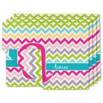 Colorful Chevron Linen Placemat w/ Name and Initial
