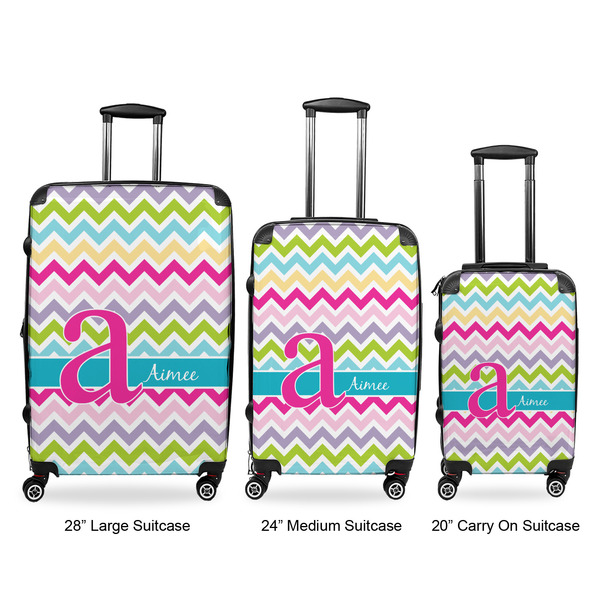 Colorful Chevron Luggage Bags all sizes - With Handle