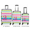 Colorful Chevron Luggage Bags all sizes - With Handle