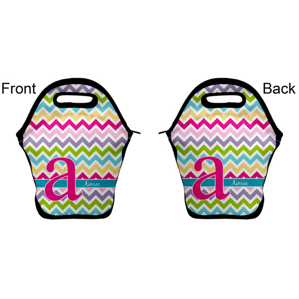 Colorful Chevron Lunch Bag - Front and Back