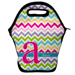 Colorful Chevron Lunch Bag w/ Name and Initial
