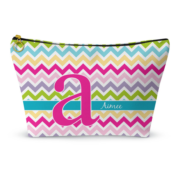 Custom Colorful Chevron Makeup Bag - Small - 8.5"x4.5" (Personalized)