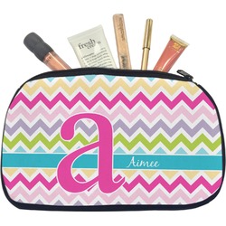 Colorful Chevron Makeup / Cosmetic Bag - Medium (Personalized)