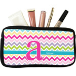 Colorful Chevron Makeup / Cosmetic Bag - Small (Personalized)