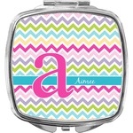 Colorful Chevron Compact Makeup Mirror (Personalized)
