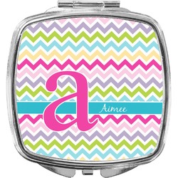 Colorful Chevron Compact Makeup Mirror (Personalized)