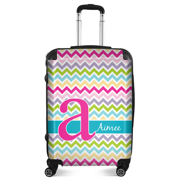 Custom Colorful Chevron Suitcase - 24" Medium - Checked (Personalized)