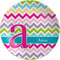 Colorful Chevron Melamine Plate (Personalized)