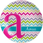 Colorful Chevron Melamine Plate (Personalized)