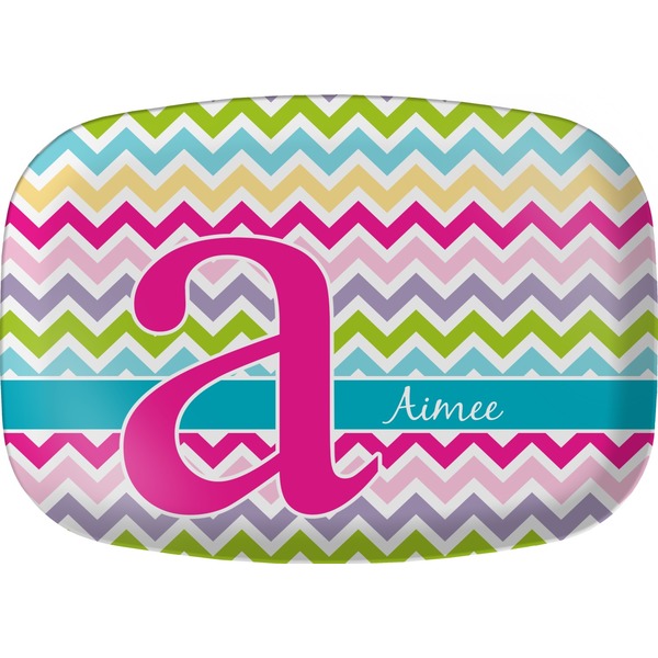 Custom Colorful Chevron Melamine Platter (Personalized)