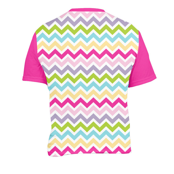 Colorful Chevron Men's Crew Neck T Shirt Medium - Back
