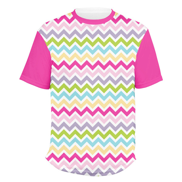 Custom Colorful Chevron Men's Crew T-Shirt