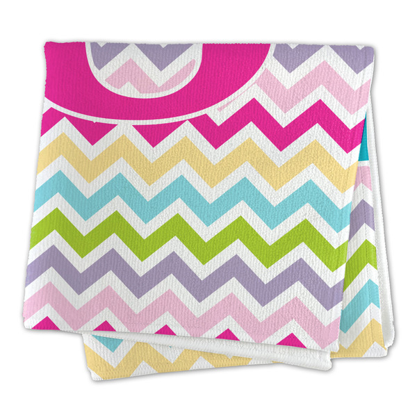 Colorful Chevron Microfiber Dish Rag - FOLDED (square)