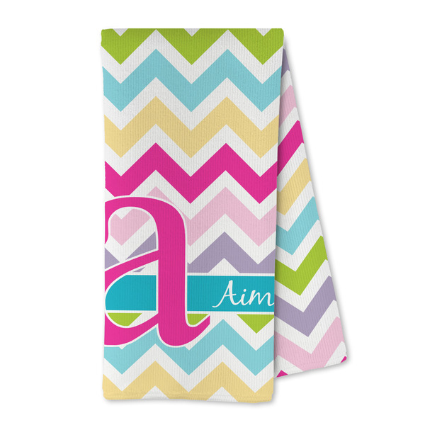 Custom Colorful Chevron Kitchen Towel - Microfiber (Personalized)