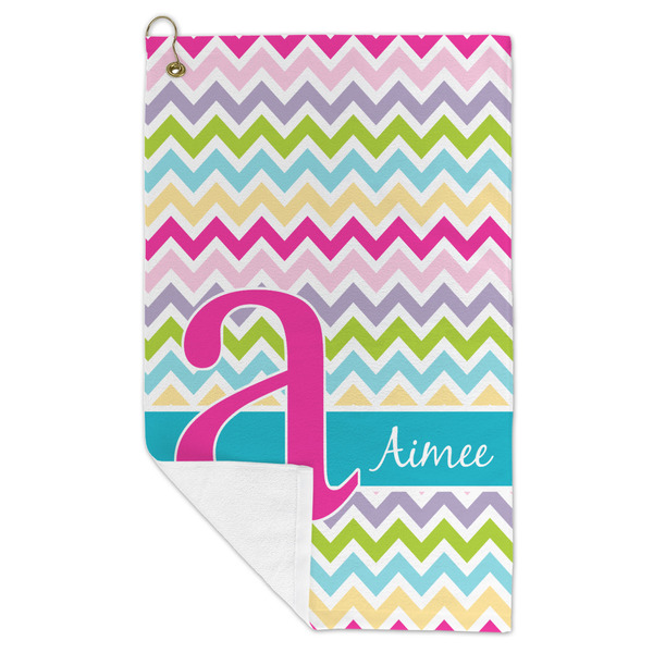 Colorful Chevron Microfiber Golf Towels - FOLD
