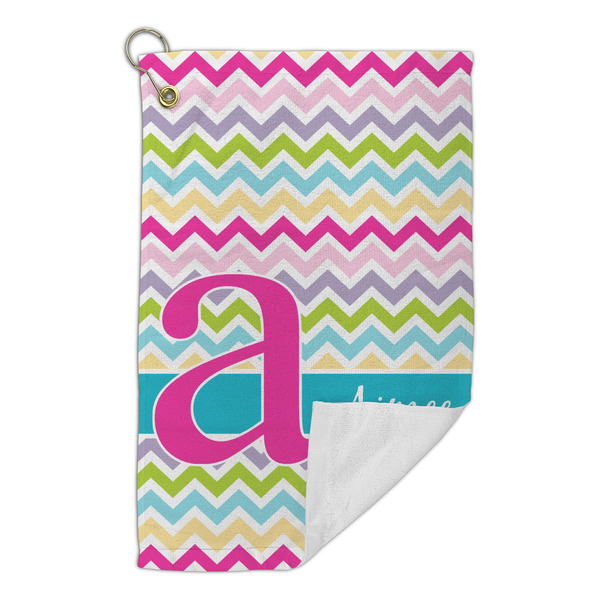 Colorful Chevron Microfiber Golf Towels Small - FRONT FOLDED