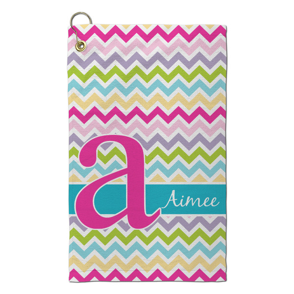 Custom Colorful Chevron Microfiber Golf Towel - Small (Personalized)