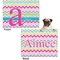Colorful Chevron Microfleece Dog Blanket - Regular - Front & Back
