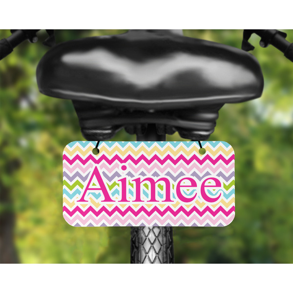 Colorful Chevron Mini License Plate on Bicycle - LIFESTYLE Two holes