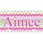 Colorful Chevron Mini / Bicycle License Plate (4 Holes) (Personalized)