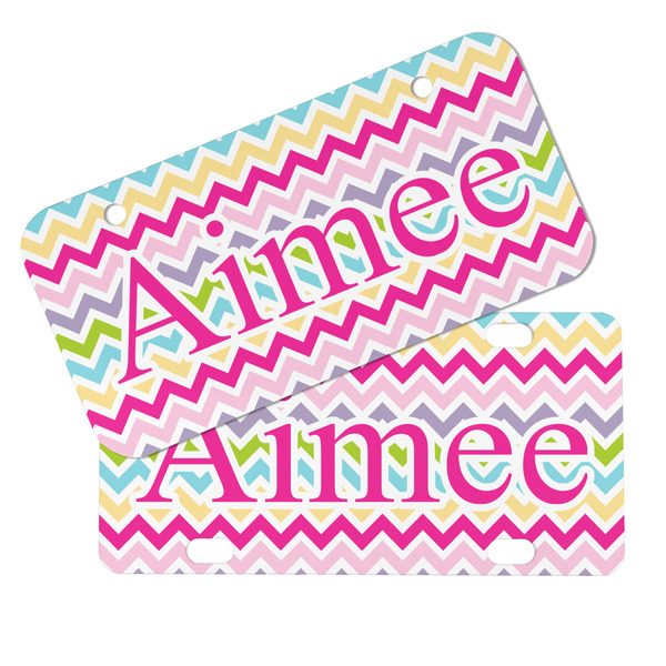 Colorful Chevron Mini License Plates - MAIN (4 and 2 Holes)