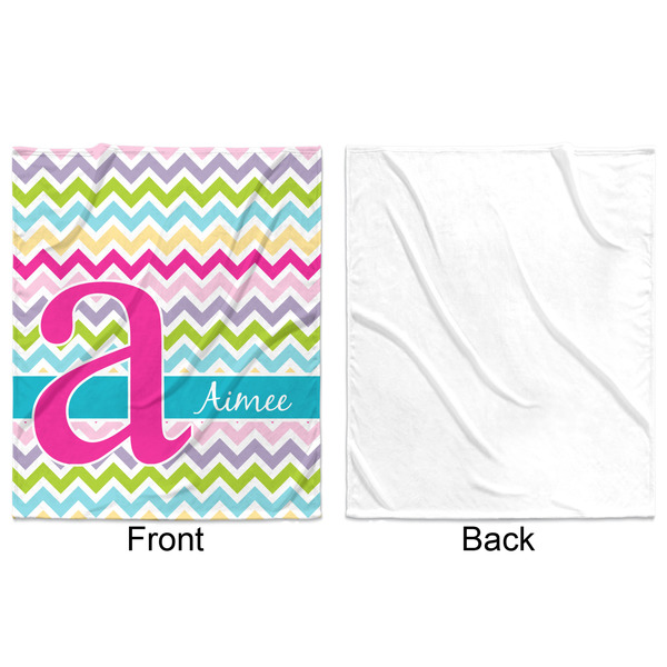 Colorful Chevron Minky Blanket - 50"x60" - Single Sided - Front & Back