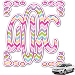 Colorful Chevron Monogram Car Decal (Personalized)