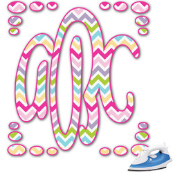 Colorful Chevron Monogram Iron On Transfer - Up to 9"x9" (Personalized)