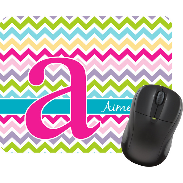 Custom Colorful Chevron Rectangular Mouse Pad (Personalized)