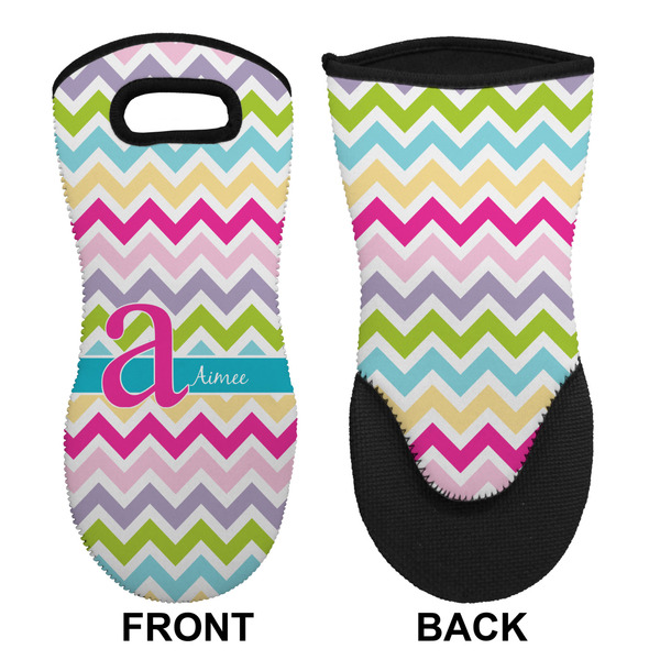Colorful Chevron Neoprene Oven Mitt (Front & Back)