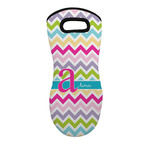 Colorful Chevron Neoprene Oven Mitt w/ Name and Initial