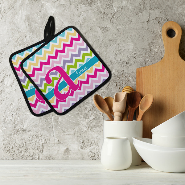 Colorful Chevron Neoprene Pot Holder - Set of 2  LIFESTYLE
