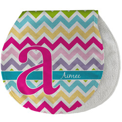 Colorful Chevron Burp Pad - Velour w/ Name and Initial