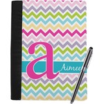 Colorful Chevron Notebook Padfolio - Large w/ Name and Initial