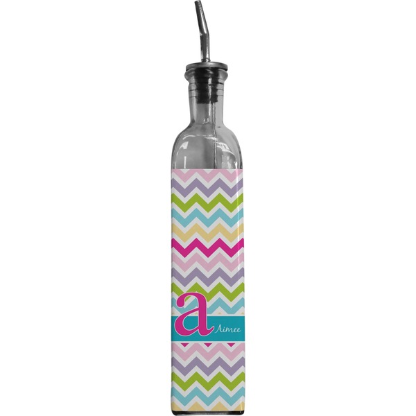 Custom Colorful Chevron Oil Dispenser Bottle (Personalized)