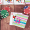 Colorful Chevron On Table with Poker Chips