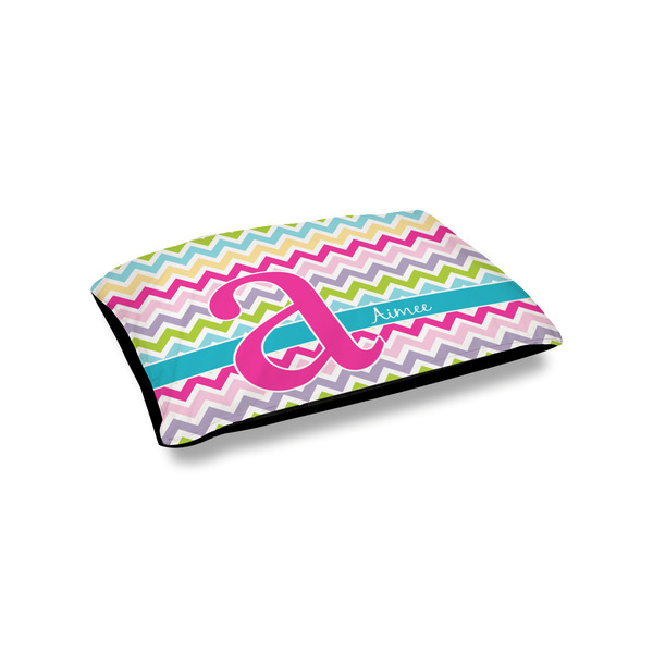 Custom Colorful Chevron Outdoor Dog Bed - Small (Personalized)