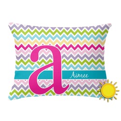 Colorful Chevron Outdoor Throw Pillow (Rectangular) (Personalized)