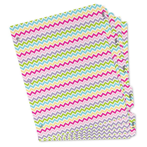 Custom Colorful Chevron Binder Tab Divider - Set of 5 (Personalized)