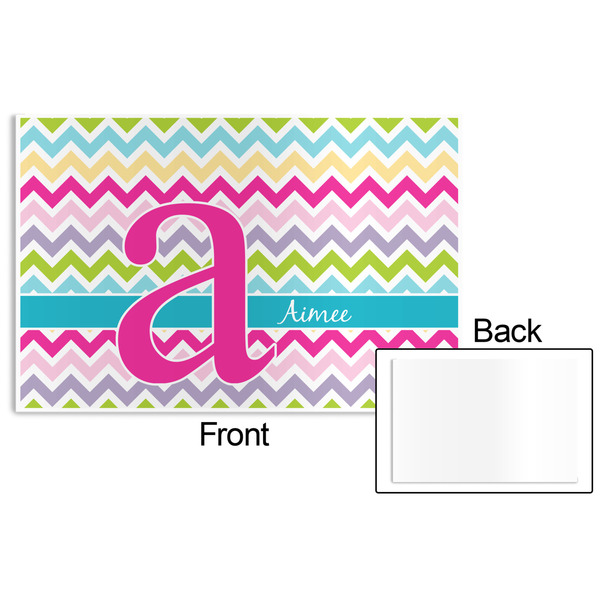 Colorful Chevron Disposable Paper Placemat - Front & Back