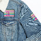 Colorful Chevron Patches Lifestyle Jean Jacket Detail