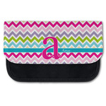Colorful Chevron Canvas Pencil Case w/ Name and Initial