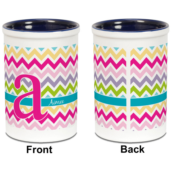 Colorful Chevron Pencil Holder - Blue - approval