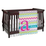 Colorful Chevron Baby Blanket (Single Sided) (Personalized)