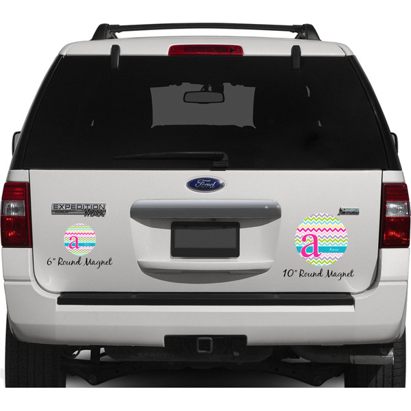 Colorful Chevron Personalized Car Magnets on Ford Explorer
