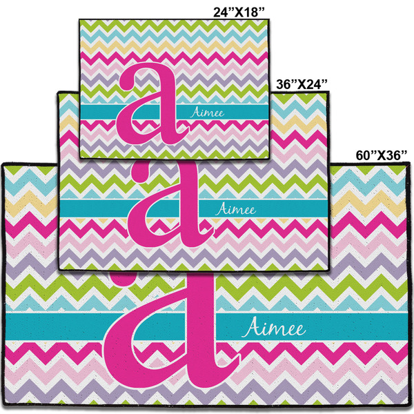 Colorful Chevron Personalized Door Mat - Group Parent IMF