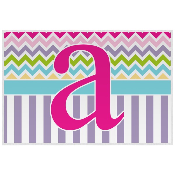 Colorful Chevron Personalized Placemat (Back)