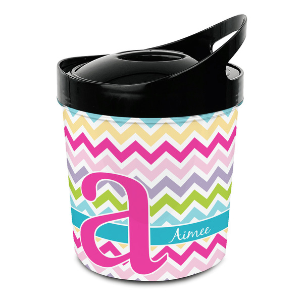 Custom Colorful Chevron Plastic Ice Bucket (Personalized)
