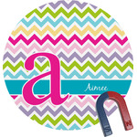 Colorful Chevron Round Fridge Magnet (Personalized)