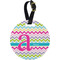 Colorful Chevron Personalized Round Luggage Tag